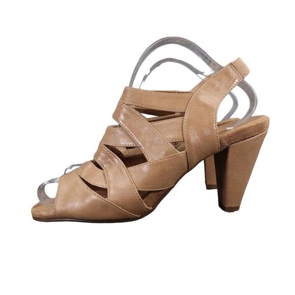 Aerosoles Shoes Womens 10 Sandal Pumps Fashion Comfort Slingback Brown Open Toe - Picture 4 of 14